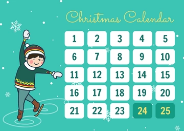 Free Christmas Calendar for Kids Template to Edit Online