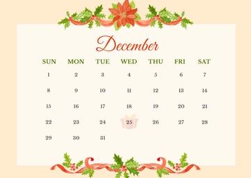 Free Christmas Calendar Design Template to Edit Online