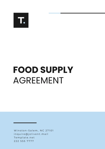 Free Food Supply Agreement Template to Edit Online