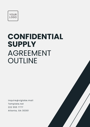 Free Confidential Supply Agreement Outline Template to Edit Online