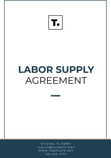 Free Labor Supply Agreement Template to Edit Online