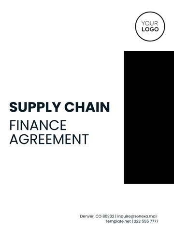 Free Supply Chain Finance Agreement Template to Edit Online