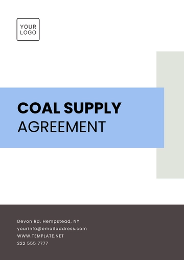 Free Coal Supply Agreement Template to Edit Online