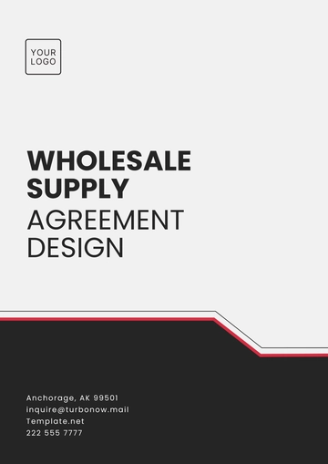 Free Wholesale Supply Agreement Design Template to Edit Online