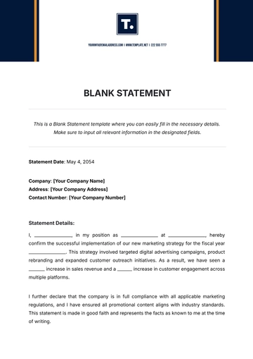 Free Blank Statement Template to Edit Online