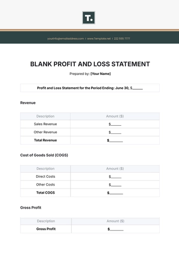 Free Blank Profit and Loss Statement Template to Edit Online