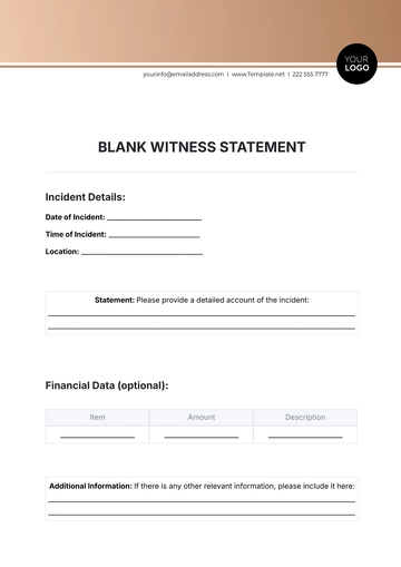 Free Blank Witness Statement Template to Edit Online