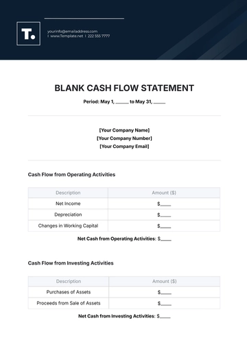 Free Blank Cash Flow Statement Template to Edit Online