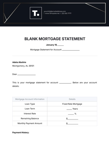 Free Blank Mortgage Statement Template to Edit Online