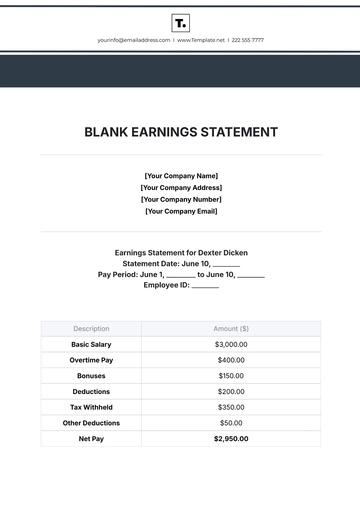Free Blank Earnings Statement Template to Edit Online