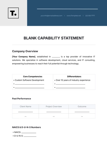 Free Blank Capability Statement Template to Edit Online