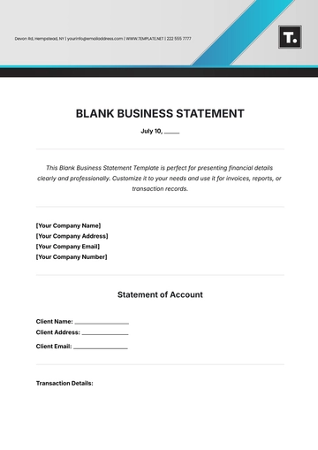 Free Blank Business Statement Template to Edit Online