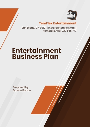Free Entertainment Business Plan Template to Edit Online