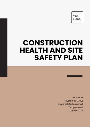 Free Construction Health and Site Safety Plan Template to Edit Online