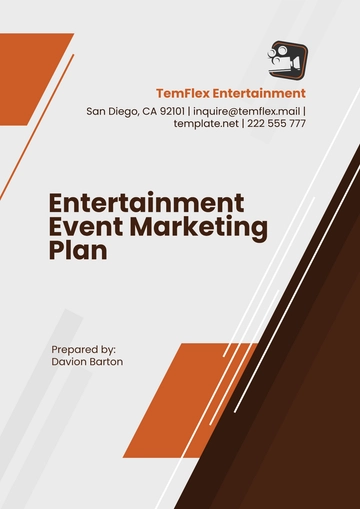 Free Entertainment Event Marketing Plan Template to Edit Online