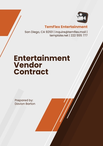 Free Entertainment Vendor Contract Template to Edit Online