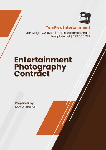 Free Entertainment Photography Contract Template to Edit Online