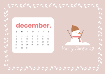 Free Merry Christmas Calendar Template to Edit Online