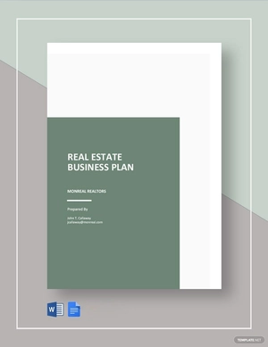 Sample Real Estate Business Plan Template