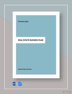 One Page Real Estate Business Plan Template
