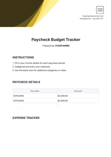 Free Paycheck Budget Tracker Template to Edit Online