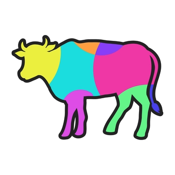 Free Colorful Cow Clipart to Edit Online