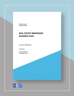 Real Estate Brokerage Business Plan Template