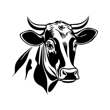 Free Black and White Cow Clipart to Edit Online