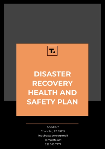 Free Disaster Recovery Health and  Safety Plan Template to Edit Online