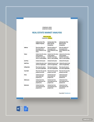 Simple Real Estate Market Analysis Template