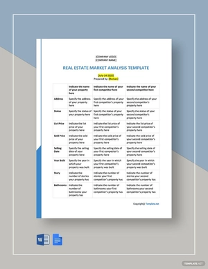 Blank Real Estate Market Analysis Template