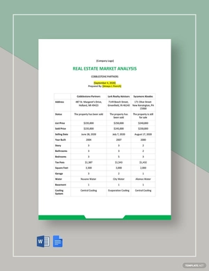Commercial Real Estate Market Analysis Template