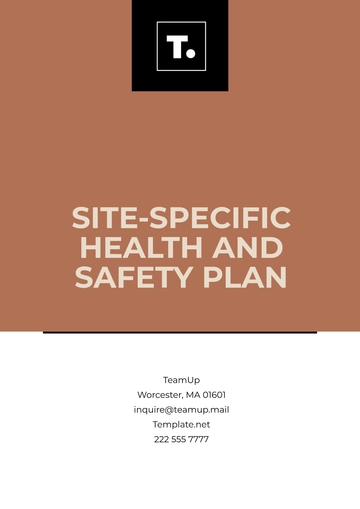 Free Site-Specific Health and Safety Plan Template to Edit Online