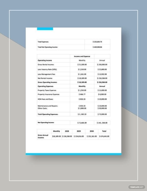 Real Estate Cash Flow Analysis Template