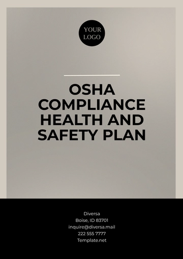 Free OSHA Compliance Health and  Safety Plan Template to Edit Online