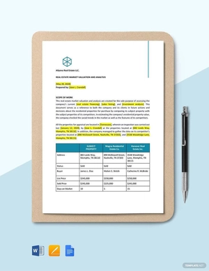Real Estate Market Valuation and Analysis Template