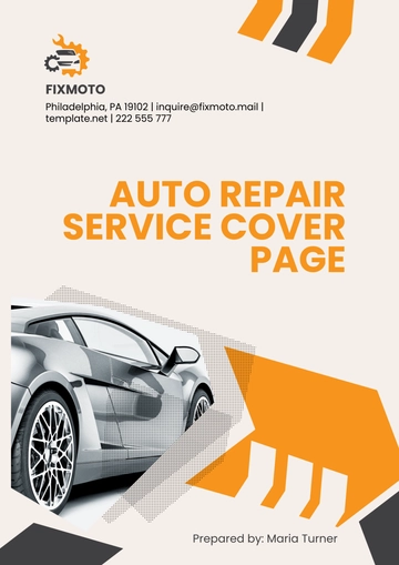 Free Auto Repair Service Cover Page Template to Edit Online