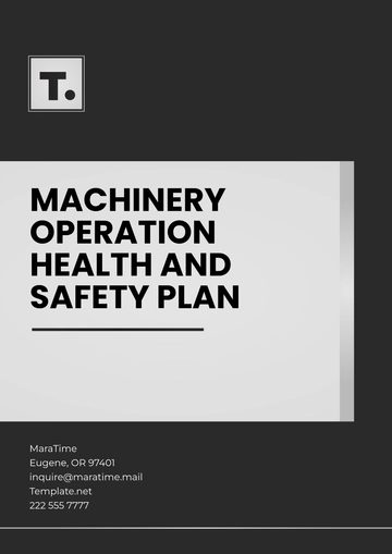 Free Machinery Operation Health and Safety Plan Template to Edit Online