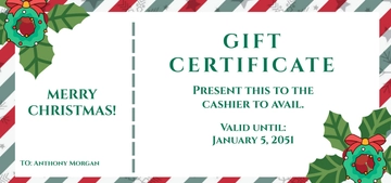 Free Creative Christmas Gift Certificate Template to Edit Online