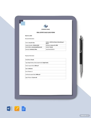 Real Estate Sales Lead Form Template