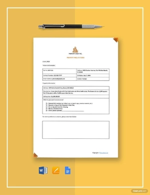Sample Property Inquiry Form Template
