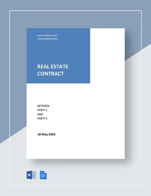 Sample Real Estate Contract Template