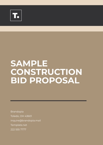 Free Sample Construction Bid Proposal Template to Edit Online