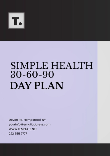 Free Simple Healthcare 30-60-90-Day Plan Template to Edit Online