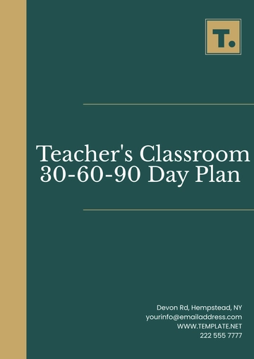 Free Teacher???s Classroom 30-60-90-Day Management  Plan  Template to Edit Online