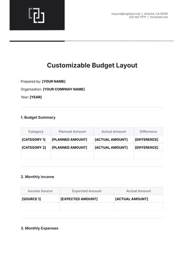 Free Customizable Budget Layout Template to Edit Online