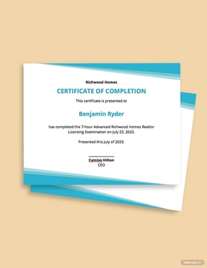 Simple Real Estate Certificate Template