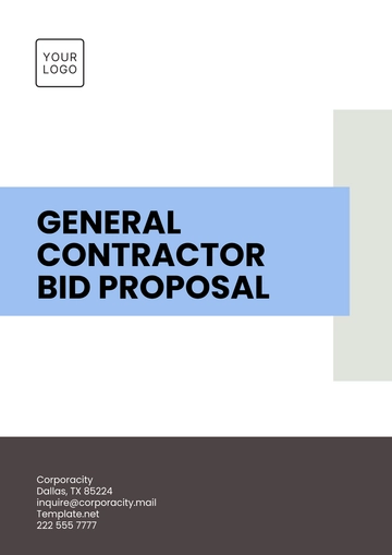 Free General Contractor Bid Proposal Template to Edit Online