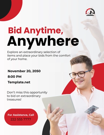 Free Auction Event Flyer Template to Edit Online