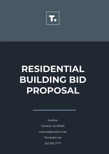 Free Residential Building Bid Proposal Template to Edit Online